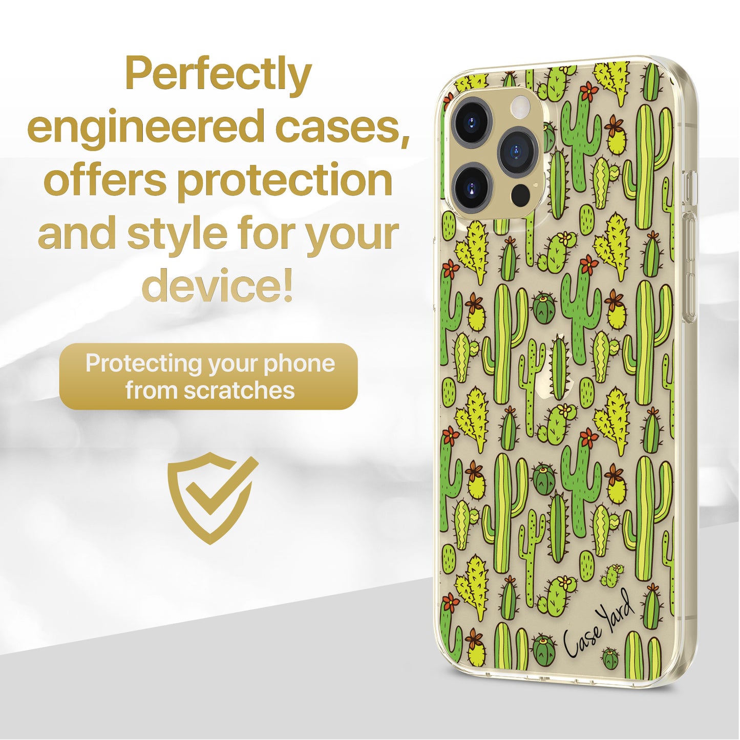 Cactus TPU Clear Phone Case for iPhone & Samsung Phones