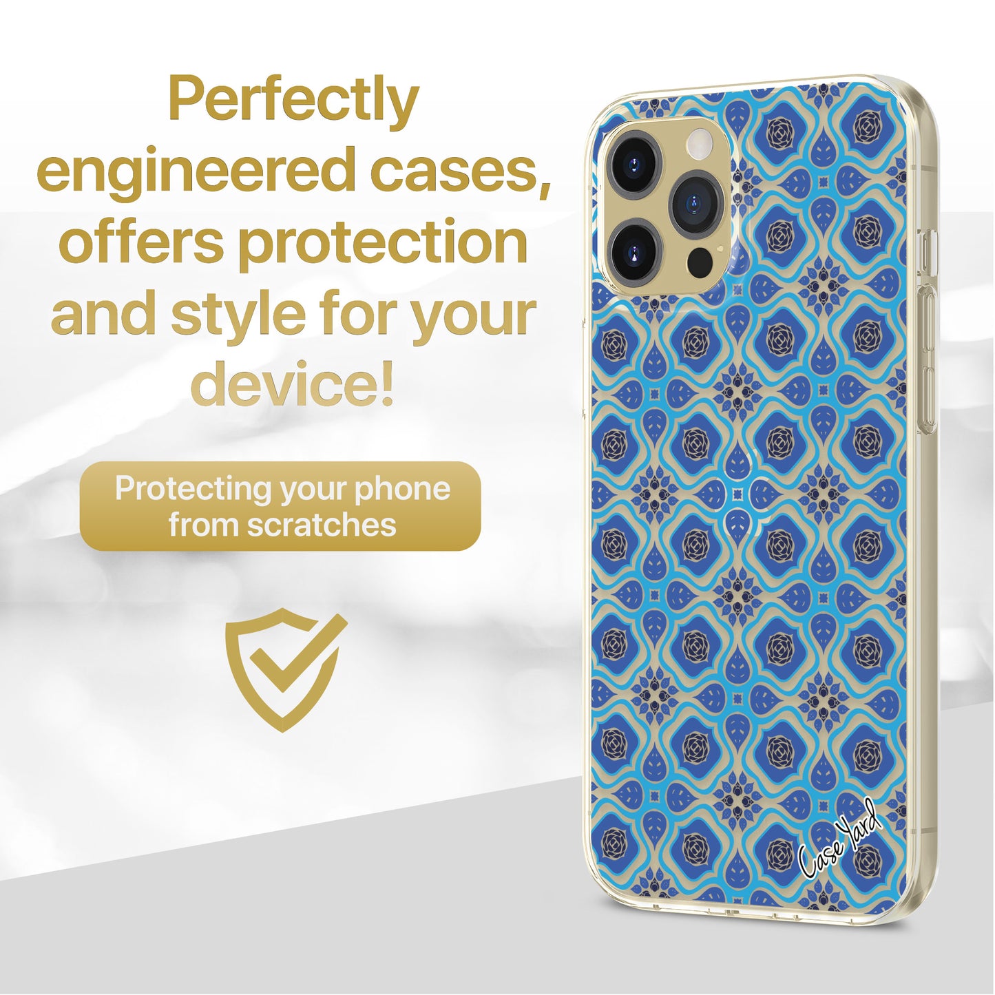 TPU Case Clear case with (Moroccan Tile) Design for iPhone & Samsung Phones