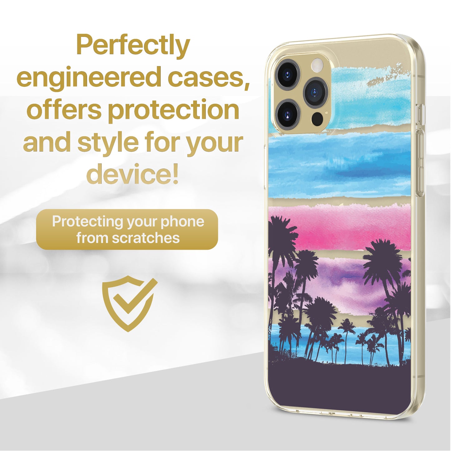Palms TPU Clear Phone Case for iPhone & Samsung Phones