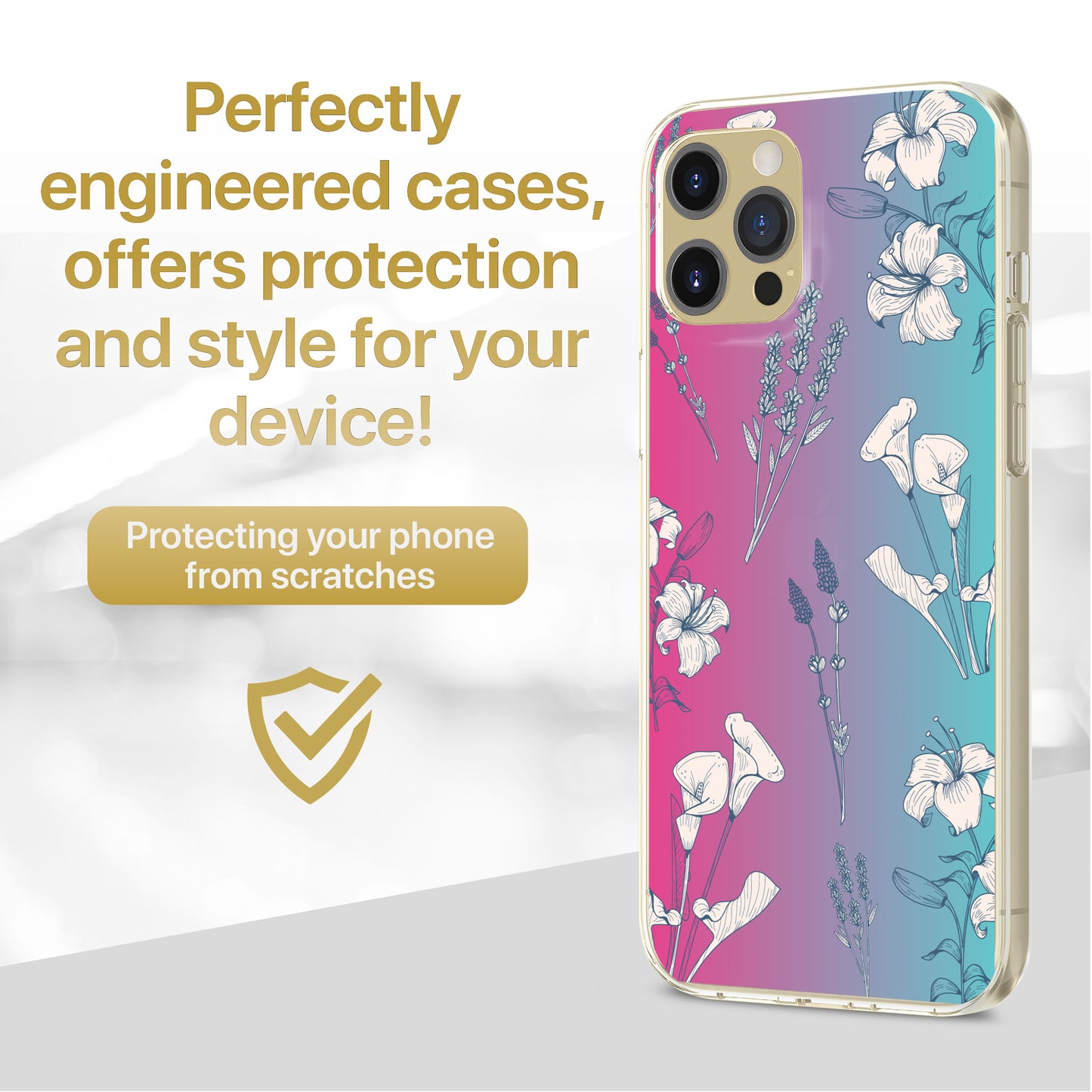 Flowers X TPU Clear Phone Case for iPhone & Samsung Phones