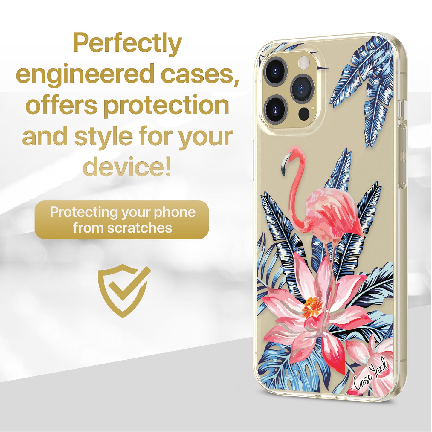 Flamingo TPU Clear Phone Case for iPhone & Samsung Phones