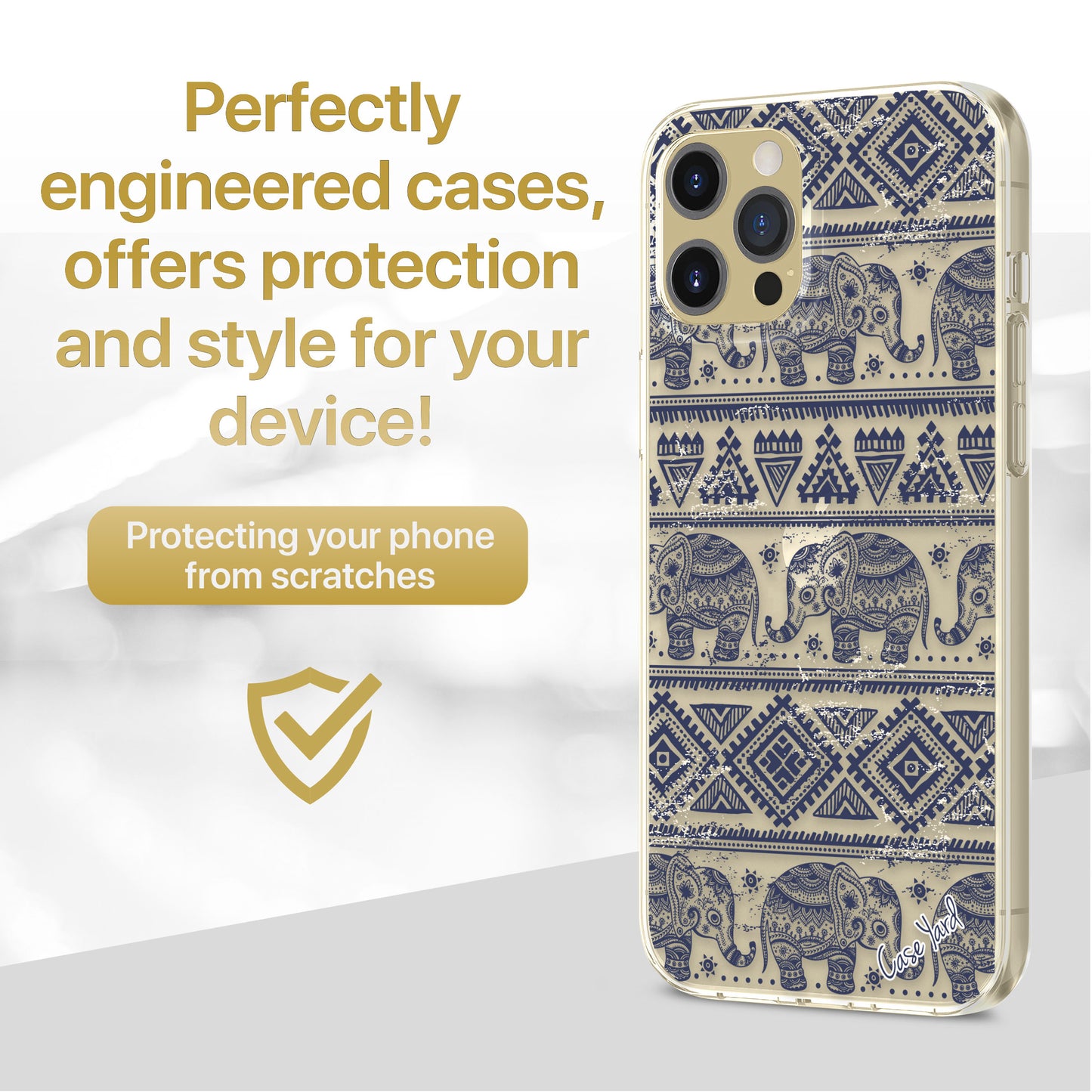 Elephant Pattern TPU Clear Phone Case for iPhone & Samsung Phones