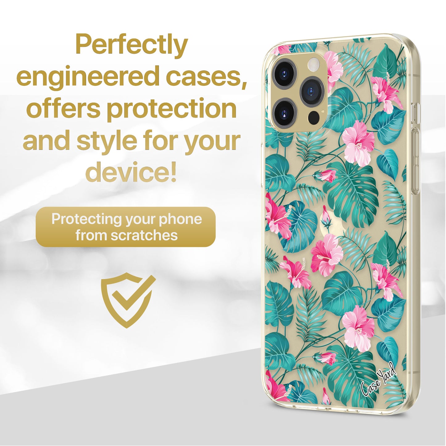 Hibiscus Flowers TPU Clear Phone Case for iPhone & Samsung Phones