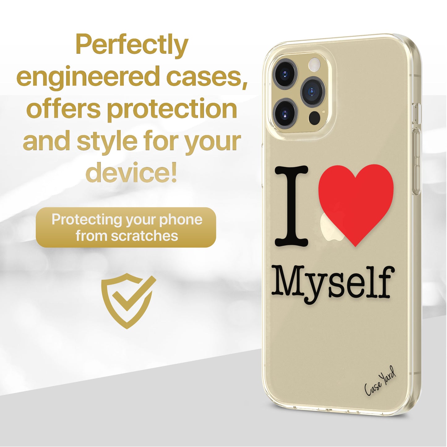 I Love My Self TPU Clear Phone Case for iPhone & Samsung Phones