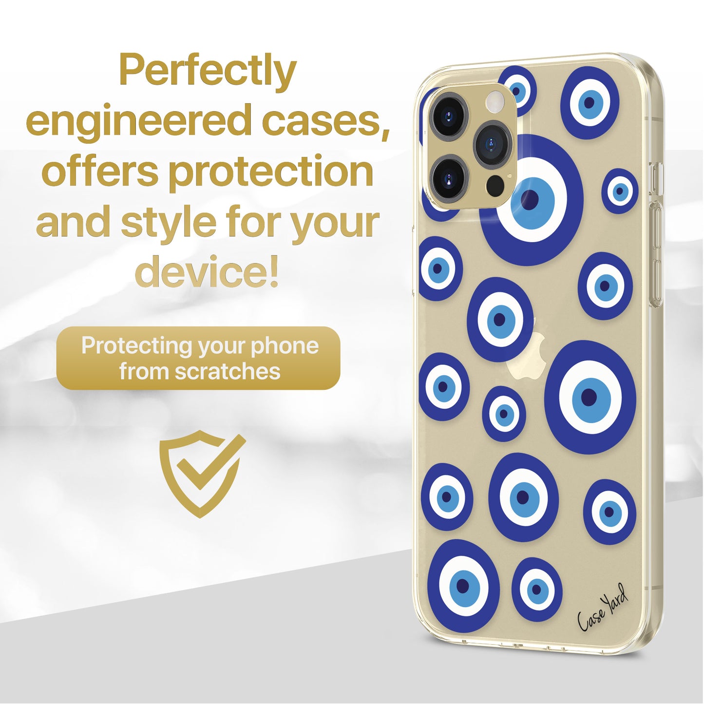 Evil Eye Pattern TPU Clear Phone Case for iPhone & Samsung Phones