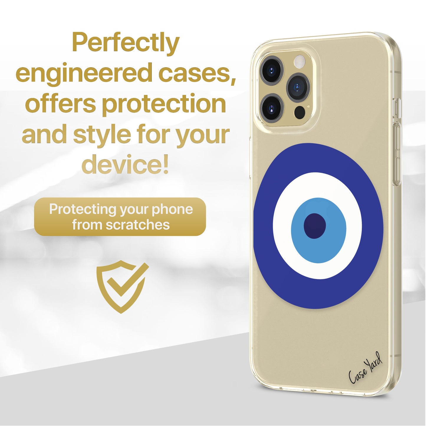 TPU Clear case with (Evil Eye) Design for iPhone & Samsung Phones