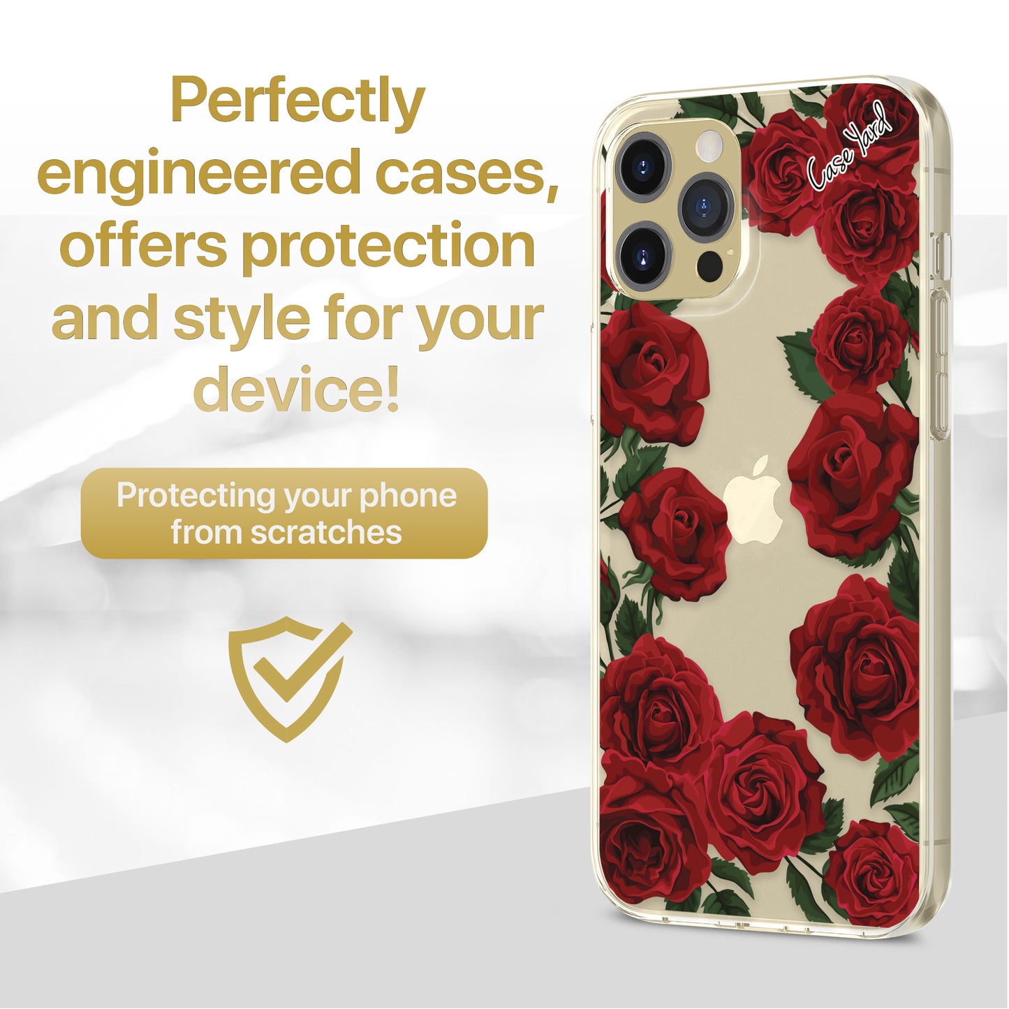 Red Roses TPU Clear Phone Case for iPhone & Samsung Phones
