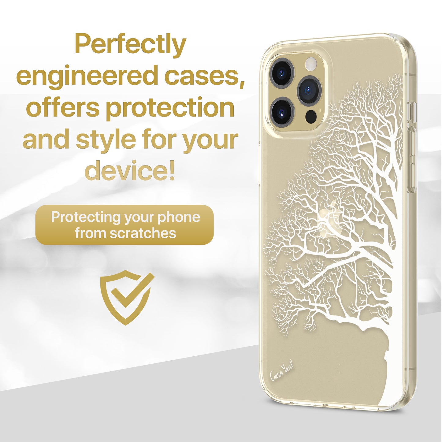 TPU Case Clear case with (Half Tree) Design for iPhone & Samsung Phones