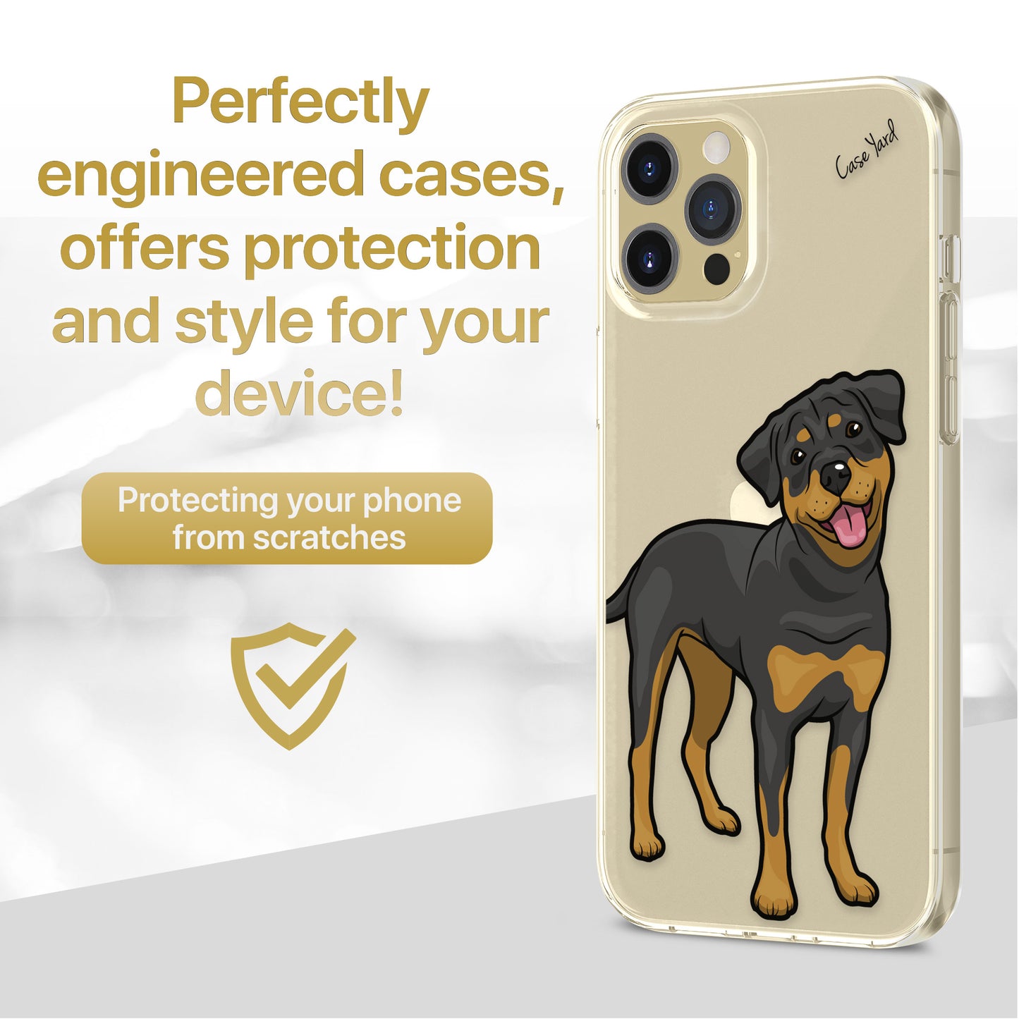 Rottweiler TPU Clear Phone Case for iPhone & Samsung Phones