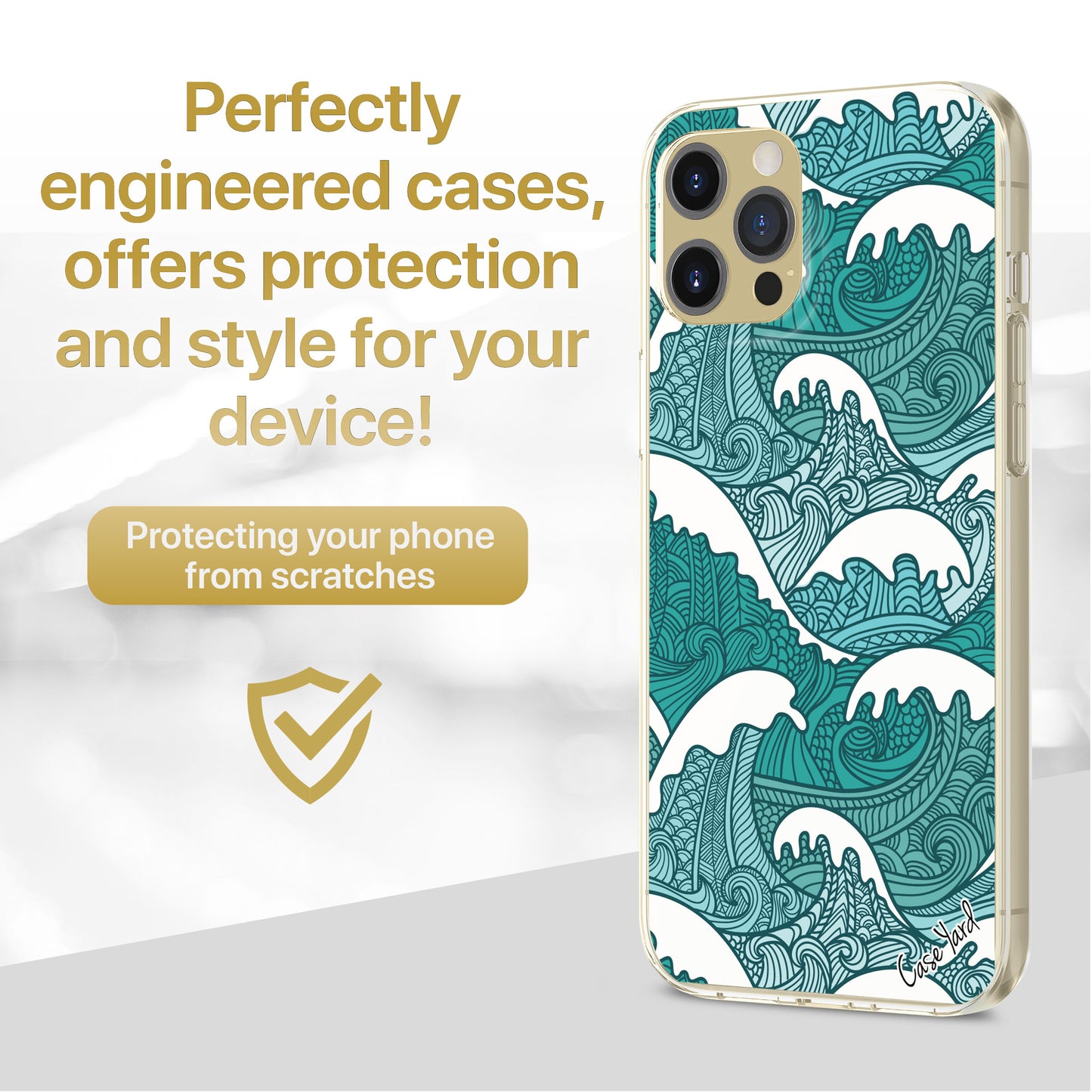 TPU Clear case with (Great Wave Pattern) Design for iPhone & Samsung Phones