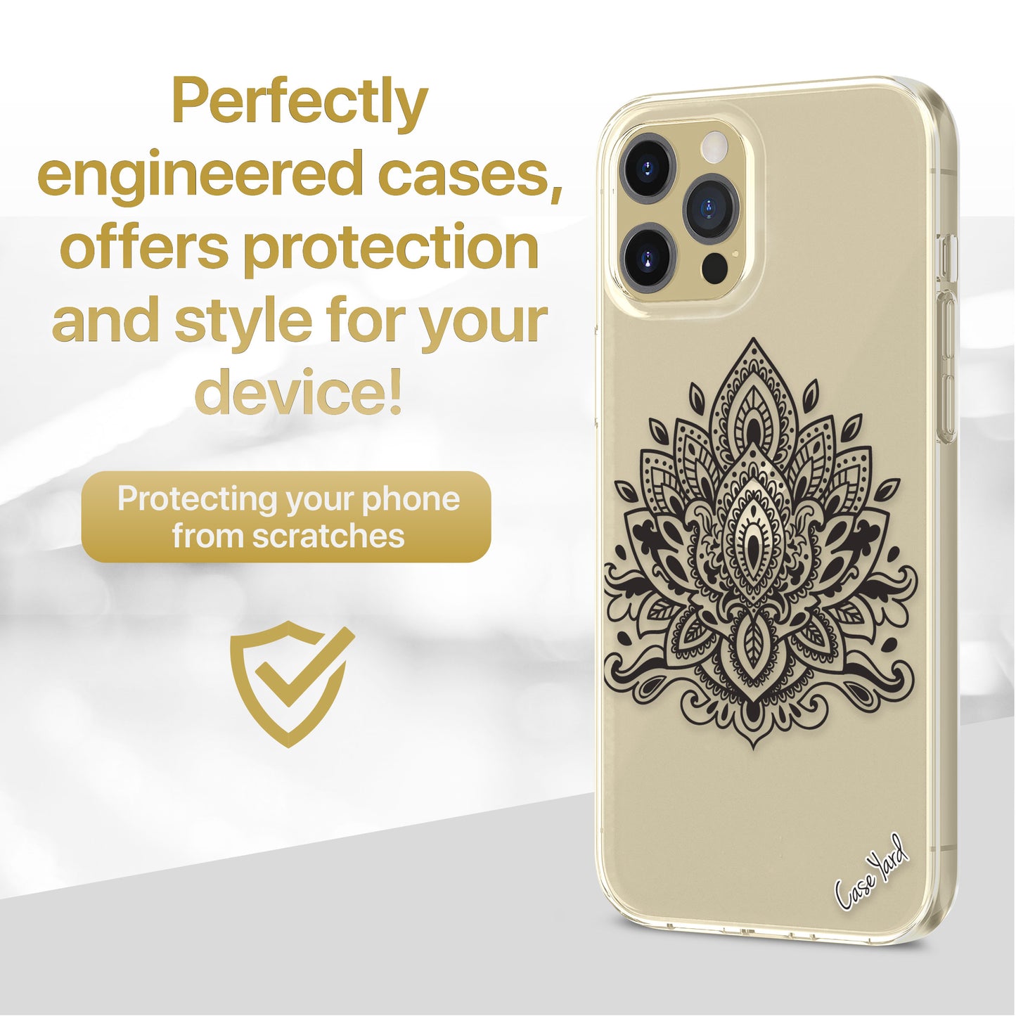 Lotus Mandala TPU Clear Phone Case for iPhone & Samsung Phones