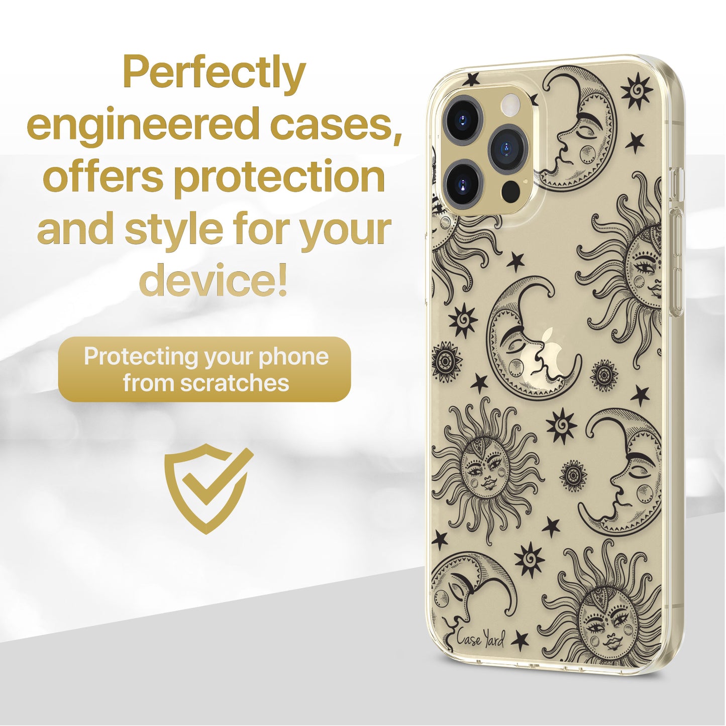 Moon and Stars TPU Clear Phone Case for iPhone & Samsung Phones