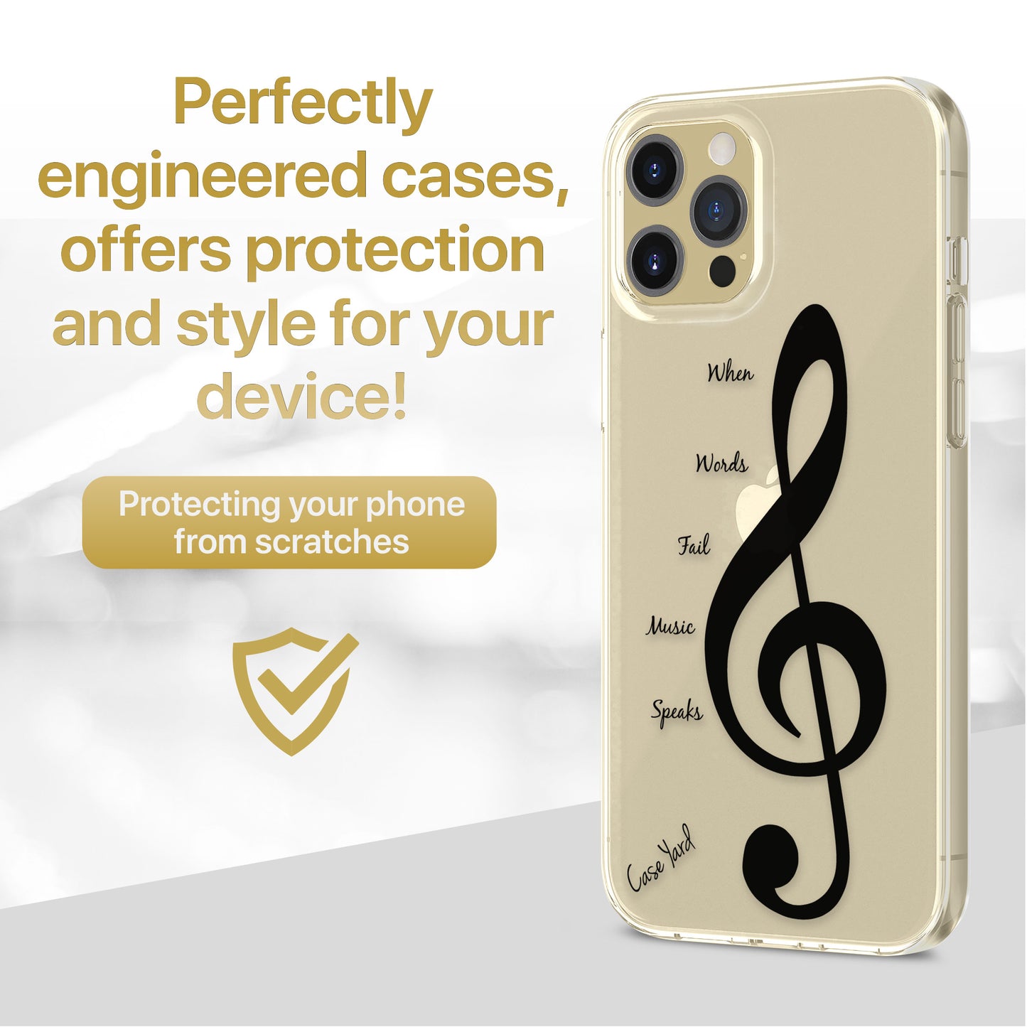 Music 1 TPU Clear Phone Case for iPhone & Samsung Phones