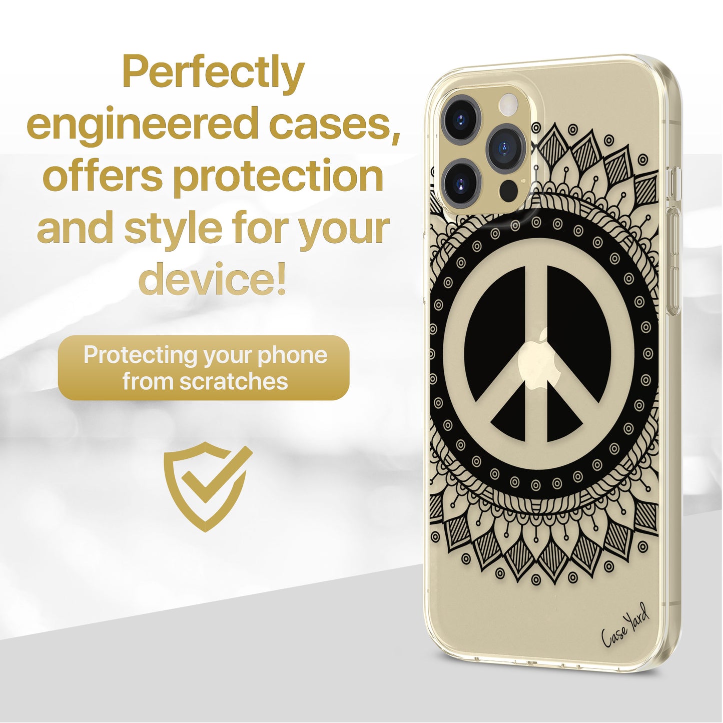 Peace Mandala TPU Clear Phone Case for iPhone & Samsung Phones