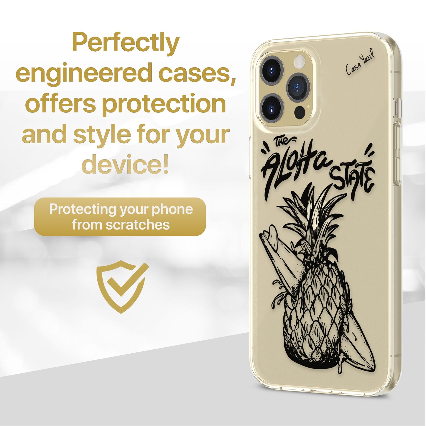 TPU Case Clear case with (Aloha State Pineapple) Design for iPhone & Samsung Phones