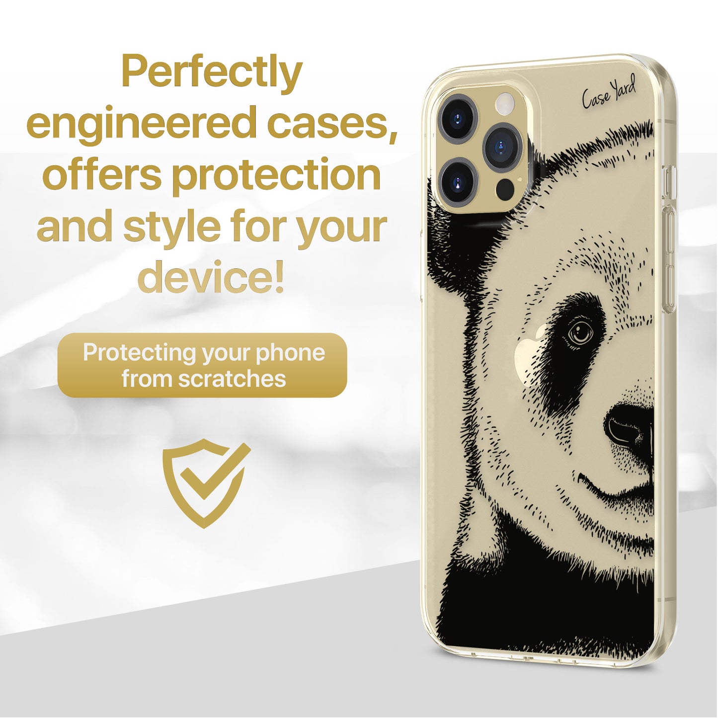 Panda Face TPU Clear Phone Case for iPhone & Samsung Phones
