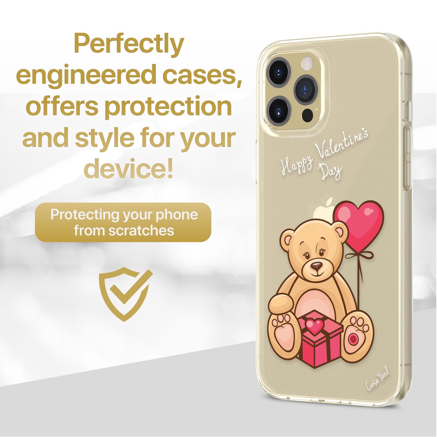 Happy V Day TPU Clear Phone Case for iPhone & Samsung Phones
