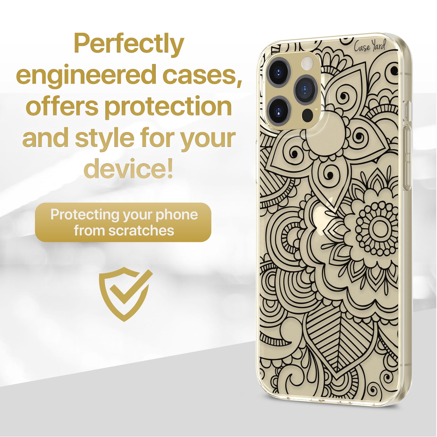 Henna Mehndi TPU Clear Phone Case for iPhone & Samsung Phones