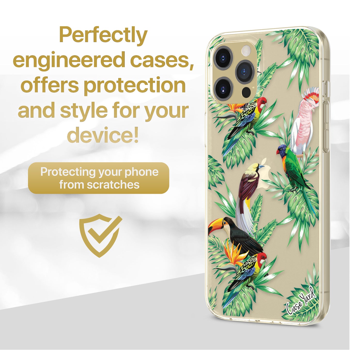 Tropical Birds TPU Clear Phone Case for iPhone & Samsung Phones