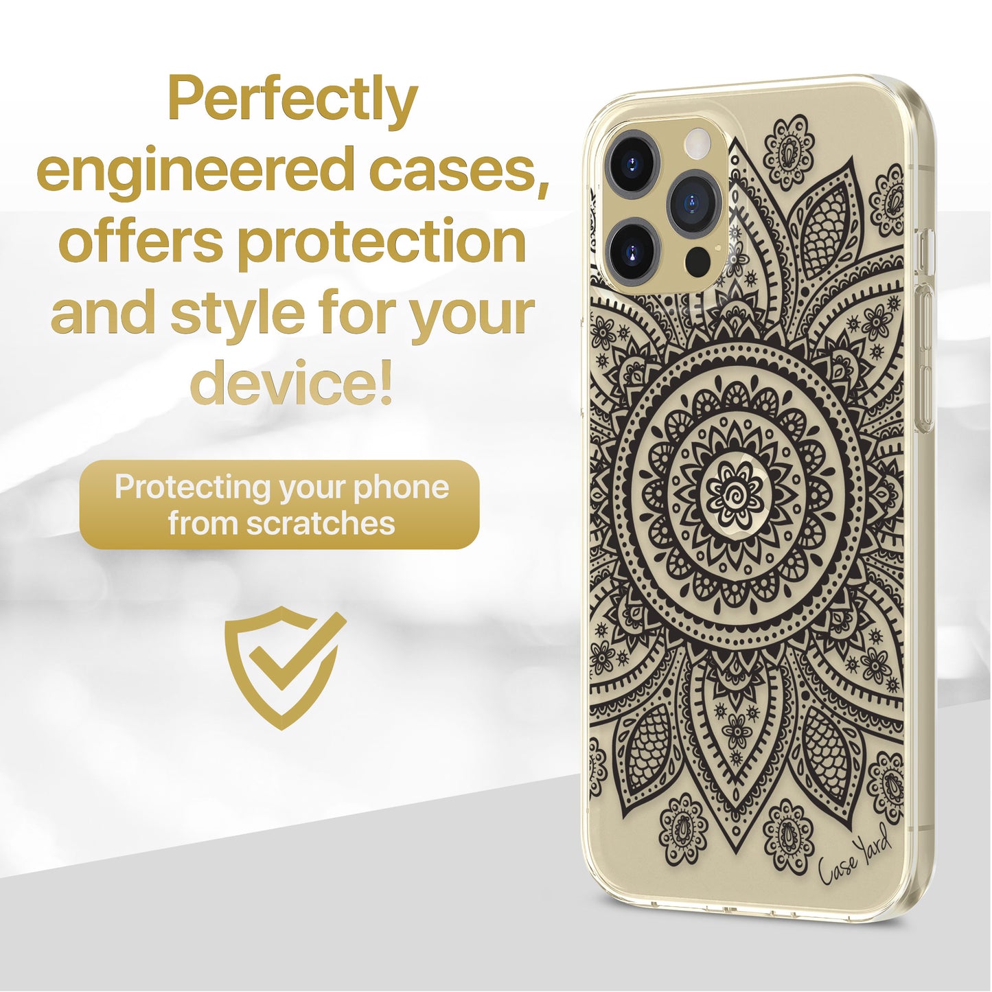 Boho Mandala TPU Clear Phone Case for iPhone & Samsung Phones