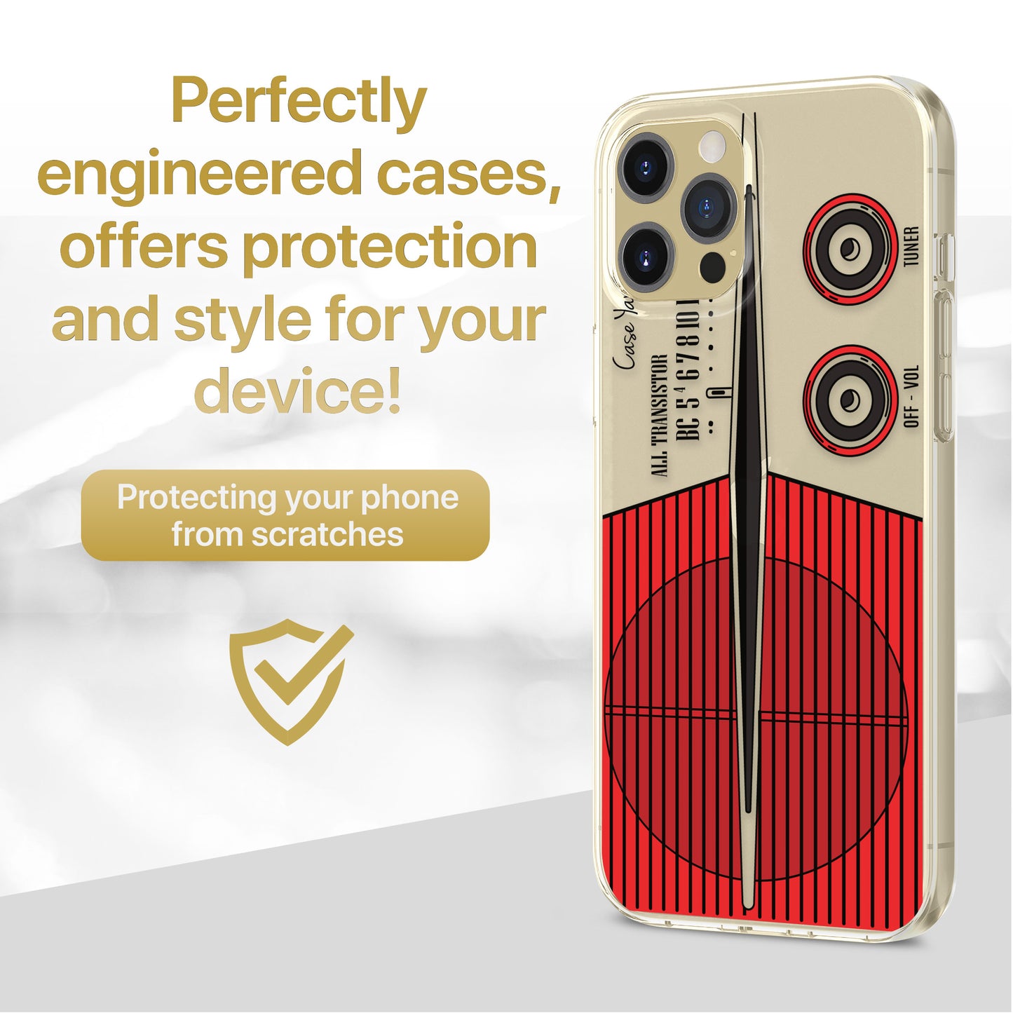 Vintage Radio TPU Clear Phone Case for iPhone & Samsung Phones