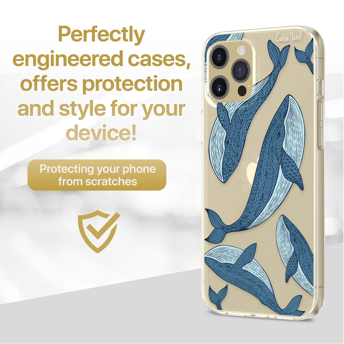 Blue Whales TPU Clear Phone Case for iPhone & Samsung Phones