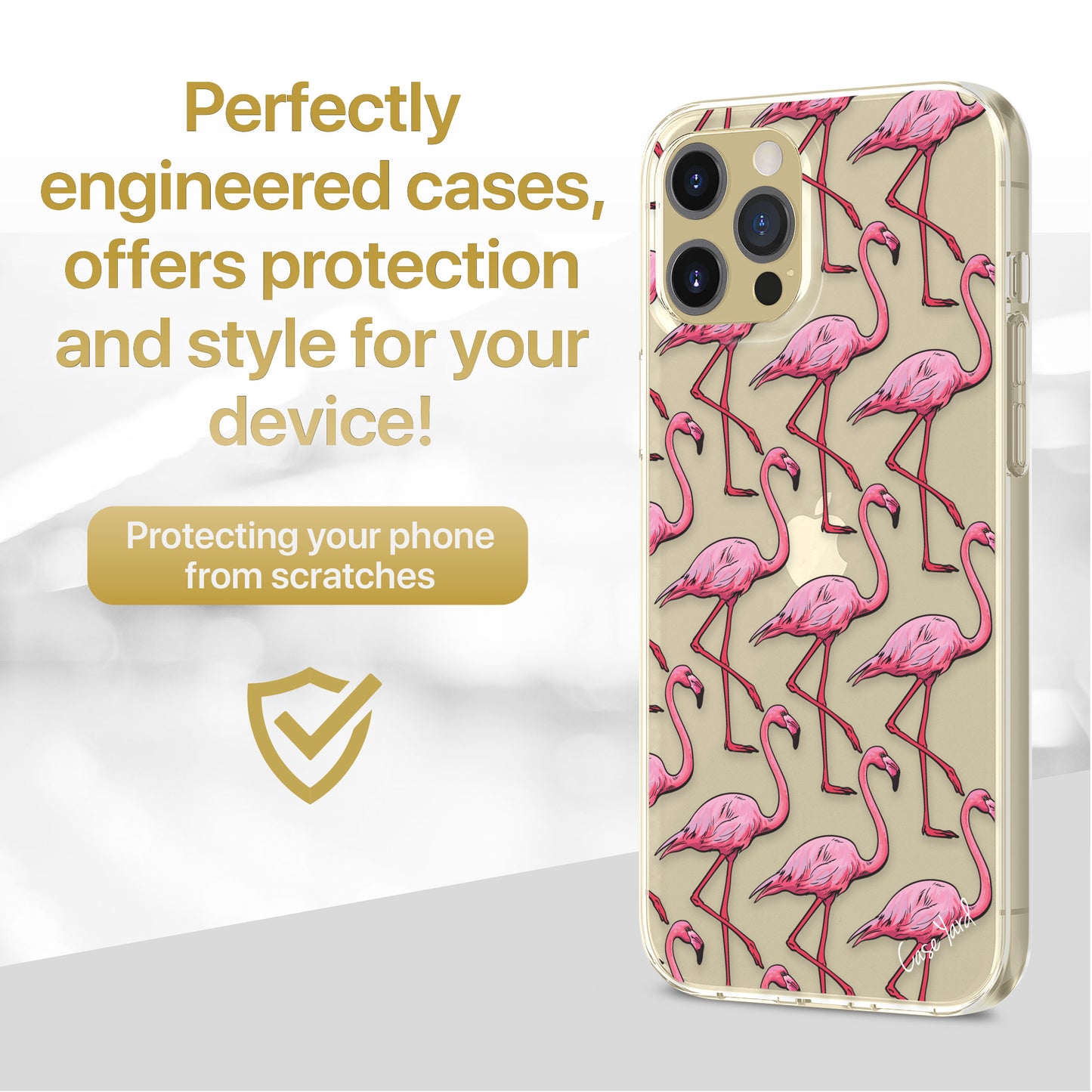 Flamingo Pattern TPU Clear Phone Case for iPhone & Samsung Phones