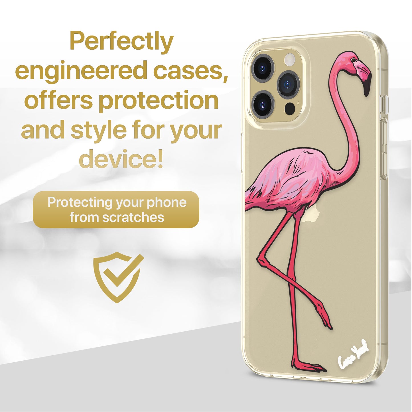 Classic Flamingo TPU Clear Phone Case for iPhone & Samsung Phones