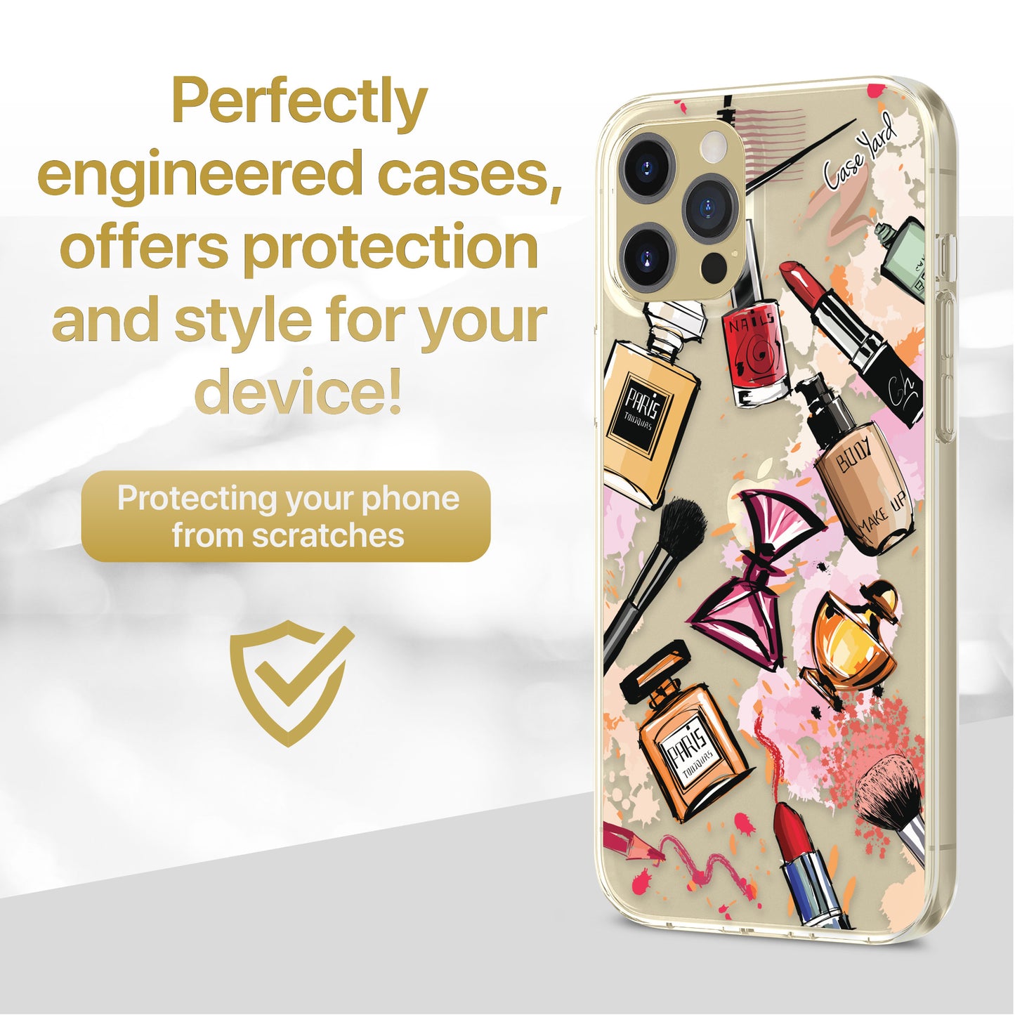 Make Up Case TPU Clear Phone Case for iPhone & Samsung Phones