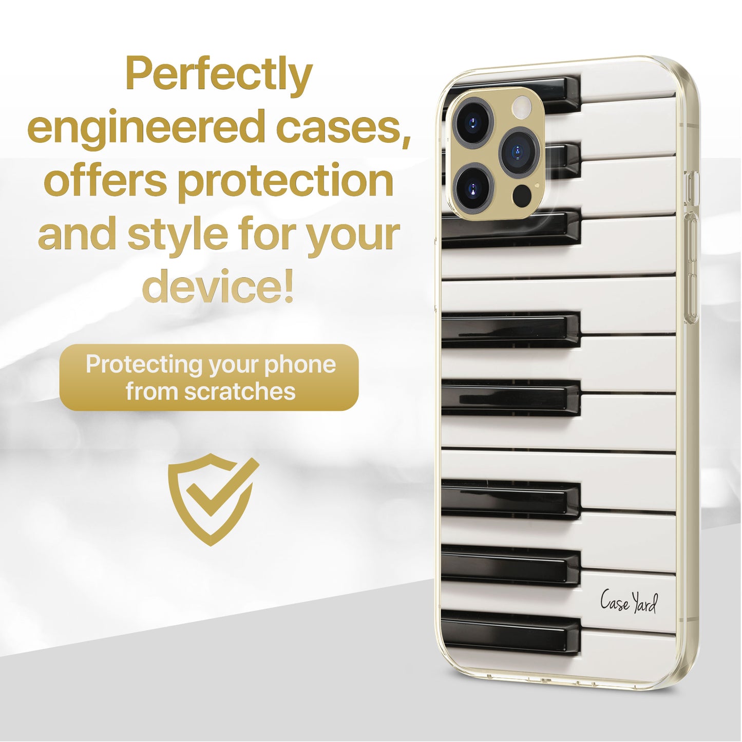 Piano Keys TPU Clear Phone Case for iPhone & Samsung Phones
