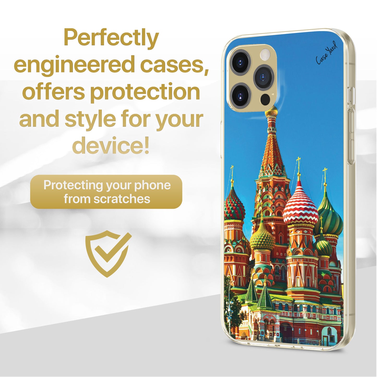 TPU Case Clear case with (Red Square) Design for iPhone & Samsung Phones