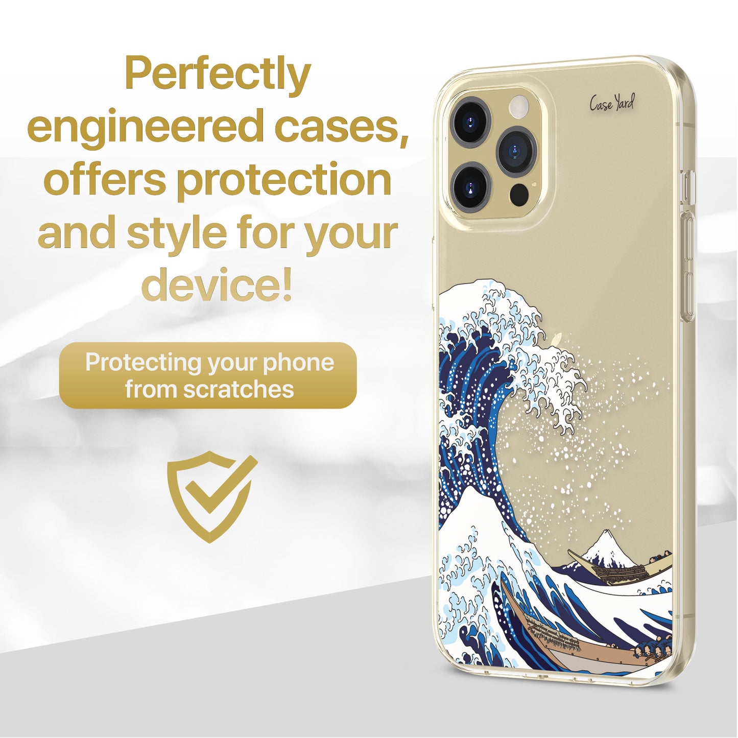 Kanagawa Wave TPU Clear Phone Case for iPhone & Samsung Phones