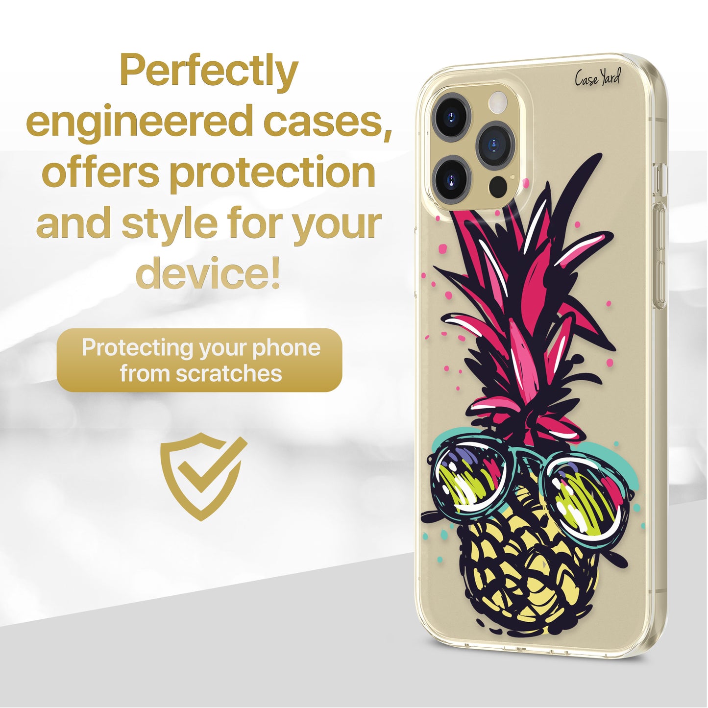 Pineapple in Paradise TPU Clear Phone Case for iPhone & Samsung Phones