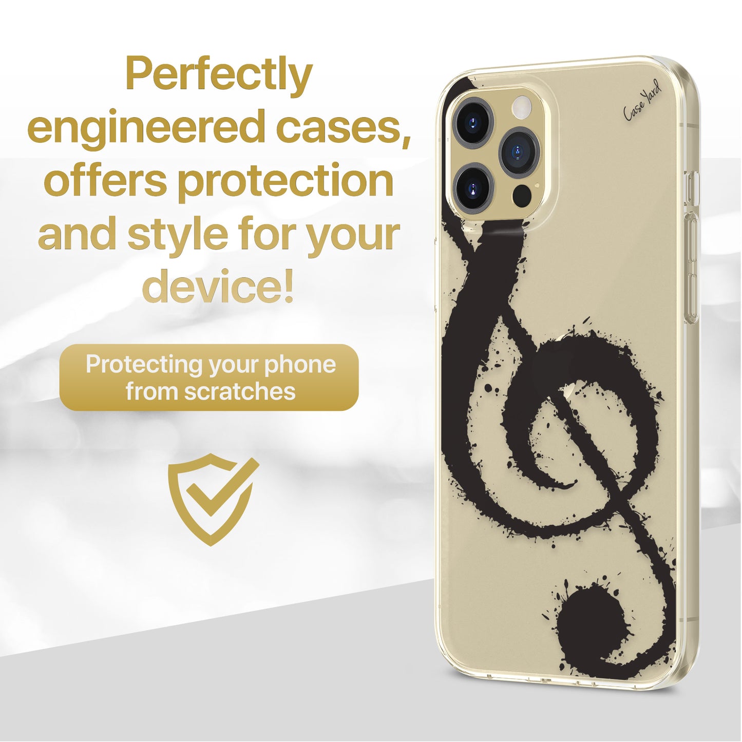 TPU Case Clear case with (Music Is The Answer) Design for iPhone & Samsung Phones