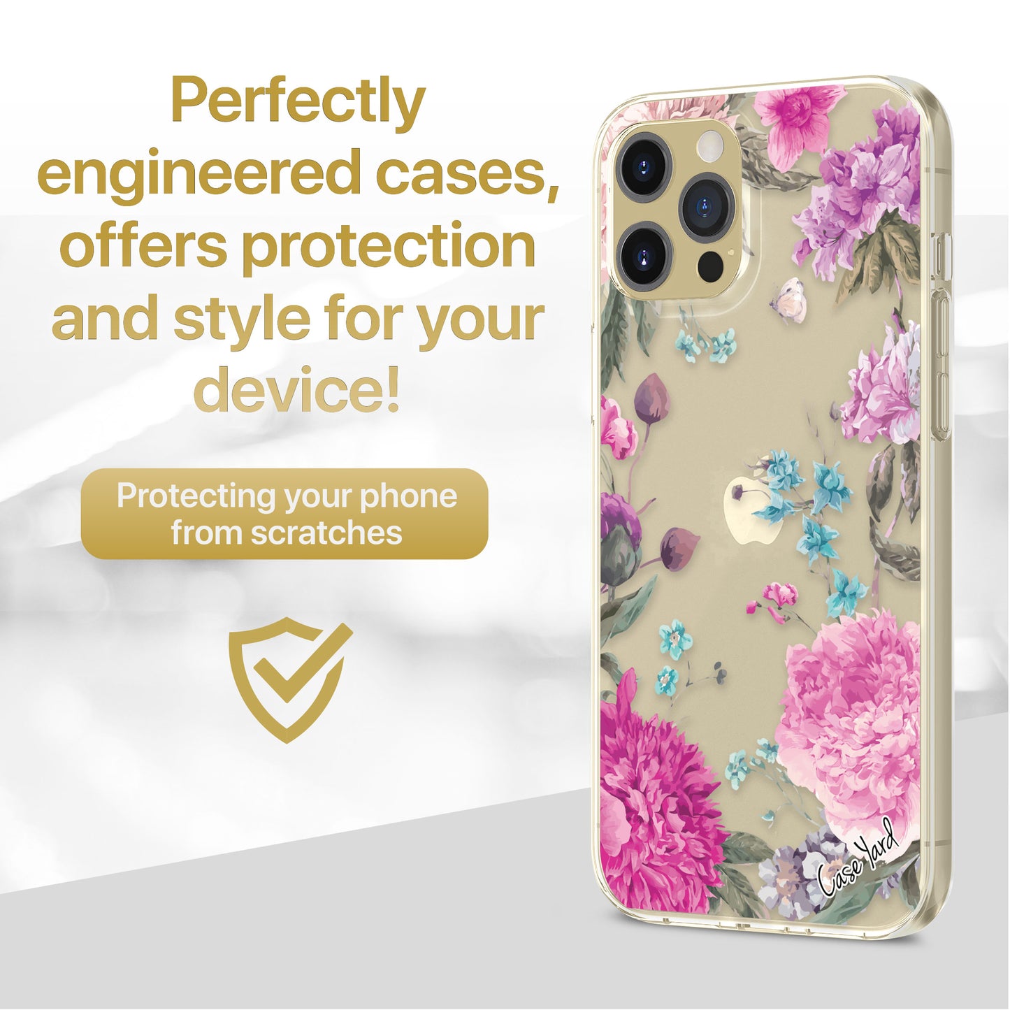Peonies Garden TPU Clear Phone Case for iPhone & Samsung Phones