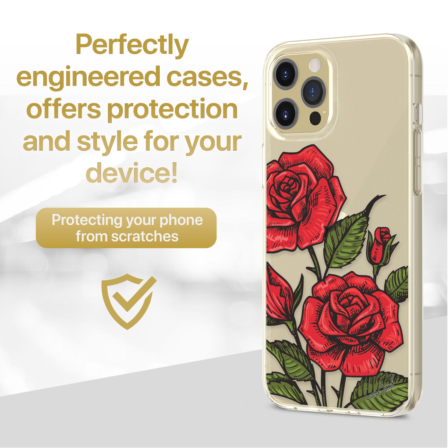 Rose Bouquet TPU Clear Phone Case for iPhone & Samsung Phones