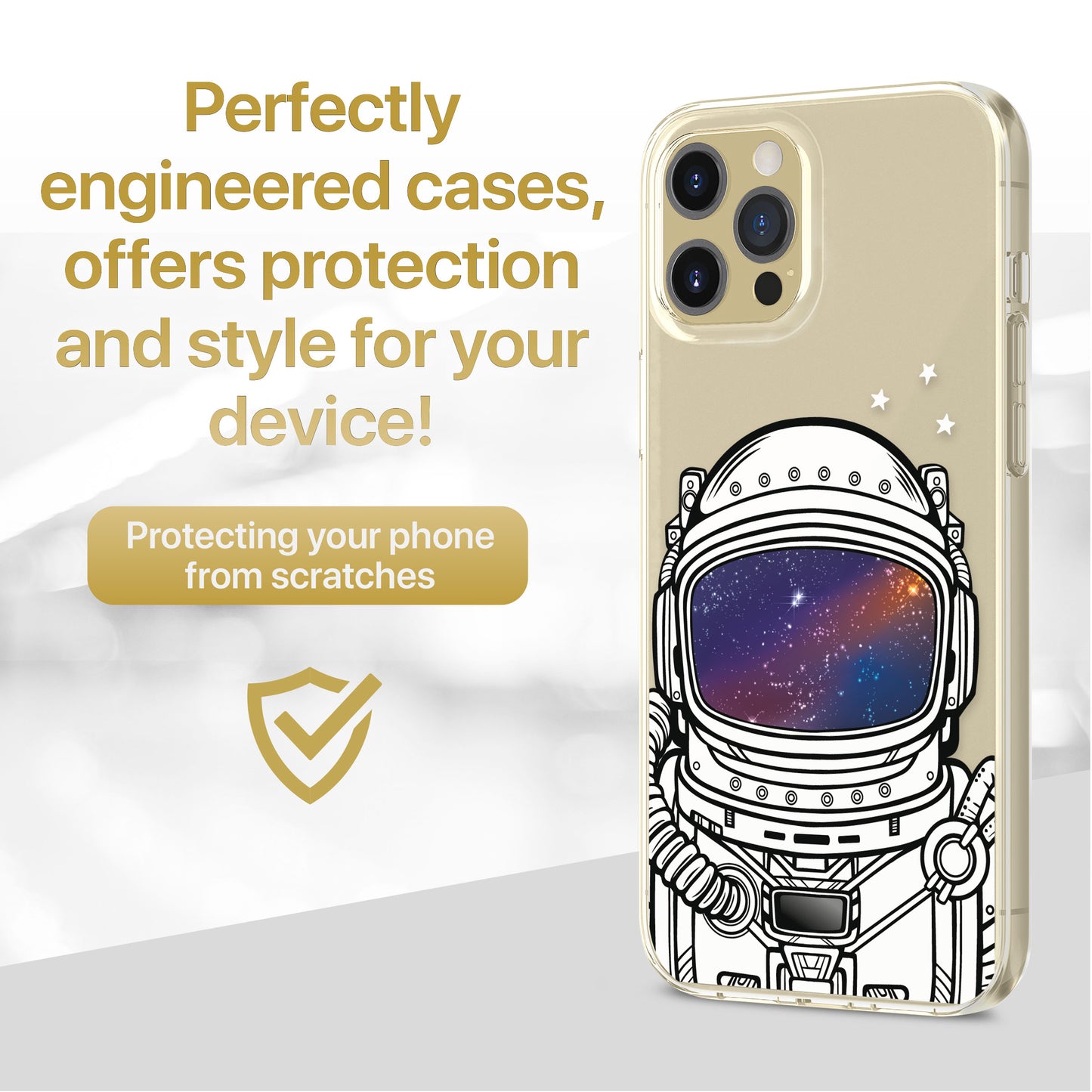 Astronaut Helmet TPU Clear Phone Case for iPhone & Samsung Phones