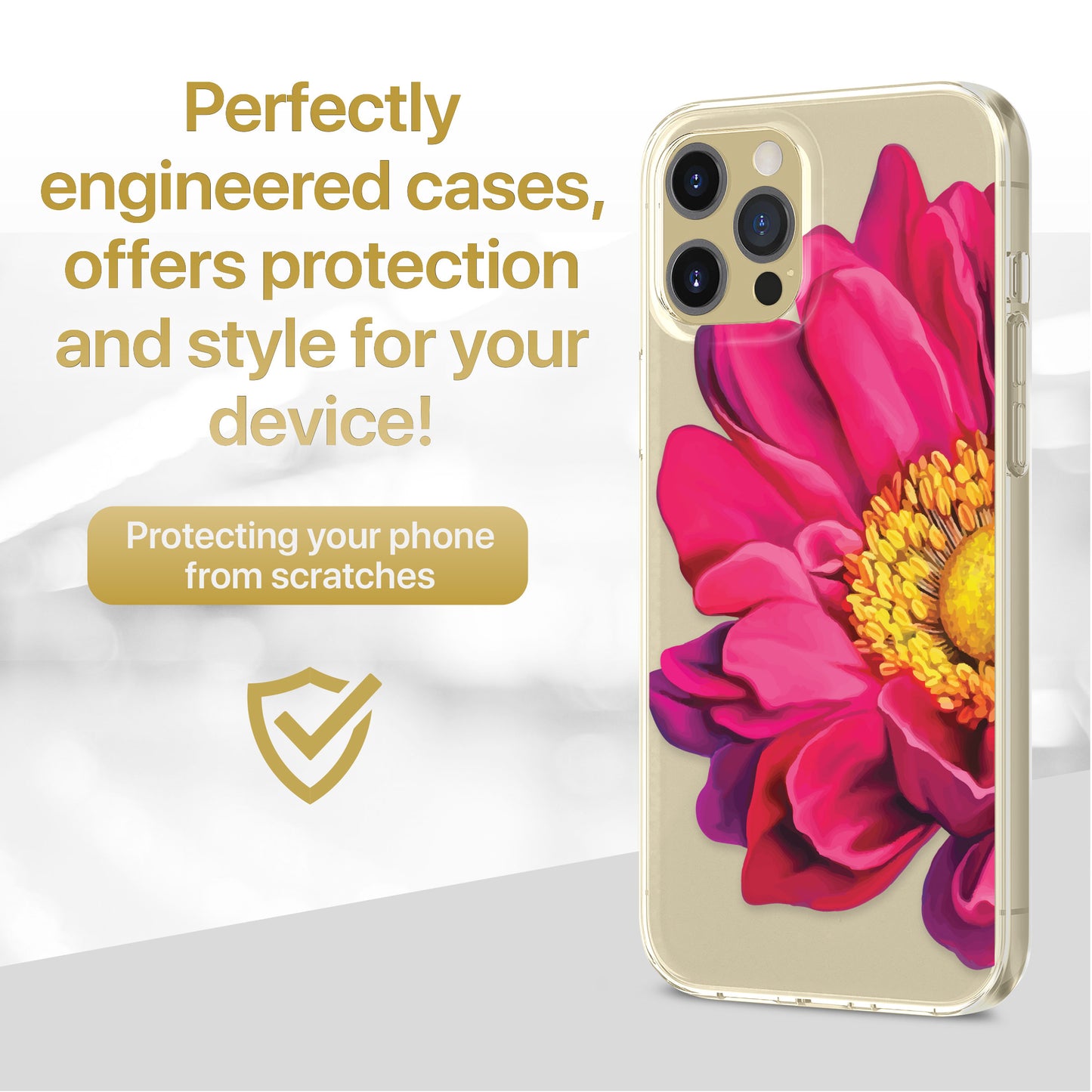 Spring Flower TPU Clear Phone Case for iPhone & Samsung Phones