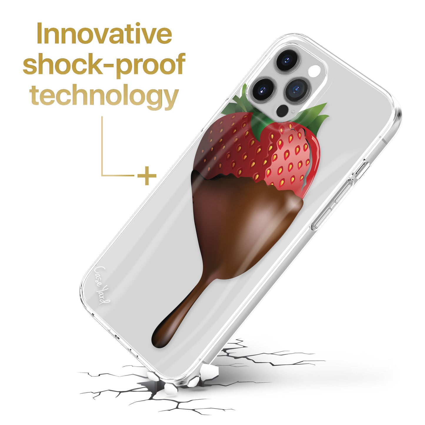 TPU Case Clear case with (Strawberry Chocolate) Design for iPhone & Samsung Phones