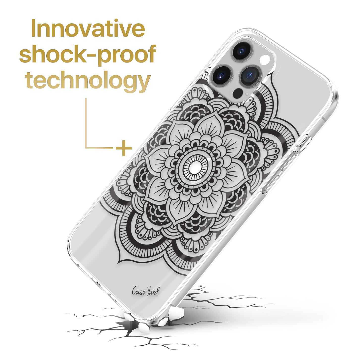 TPU Case Clear case with (Flower Mandala) Design for iPhone & Samsung Phones