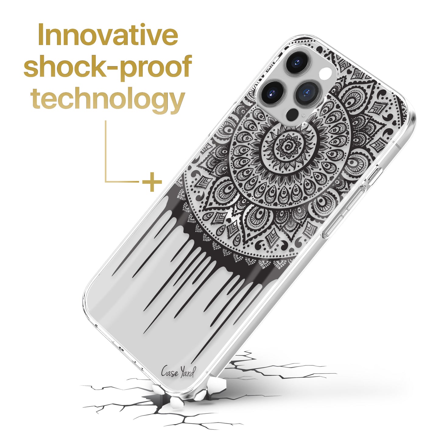 Dripping Mandala TPU Clear Phone Case for iPhone & Samsung Phones