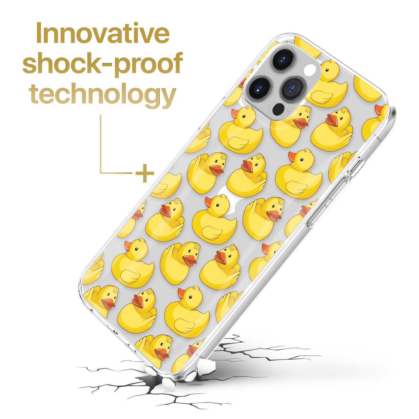 Ducky Pattern TPU Clear Phone Case for iPhone & Samsung Phones