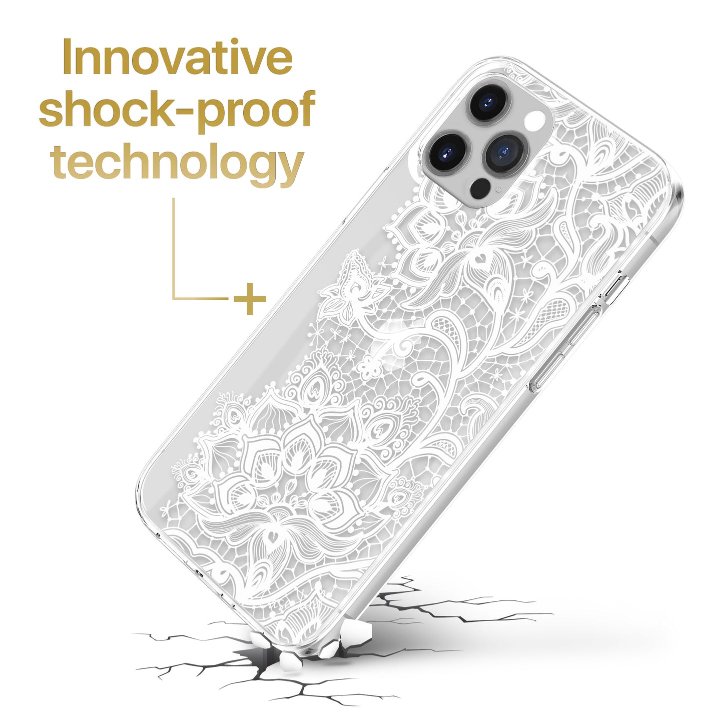 TPU Clear case with (Lace Dolly) Design for iPhone & Samsung Phones