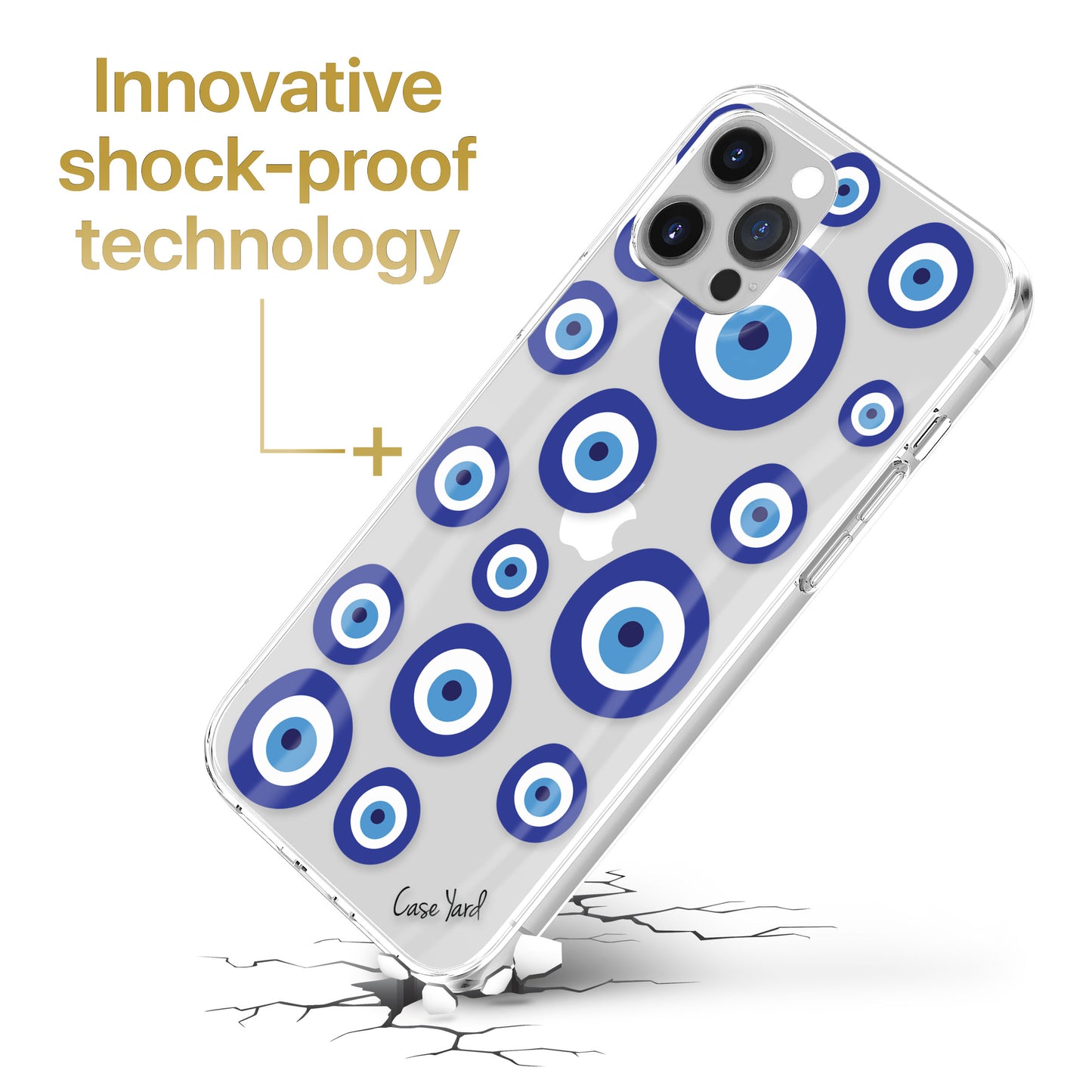 Evil Eye Pattern TPU Clear Phone Case for iPhone & Samsung Phones