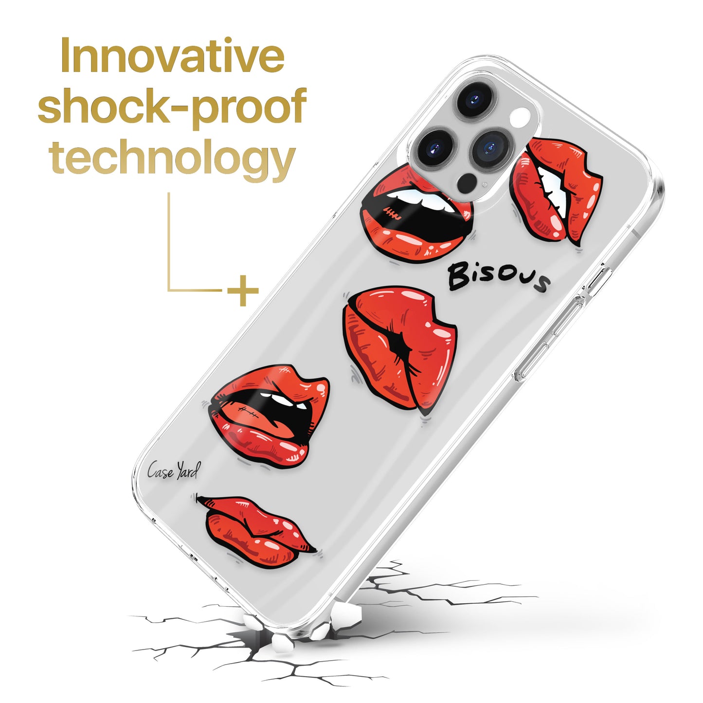 Lips Bisous TPU Clear Phone Case for iPhone & Samsung Phones