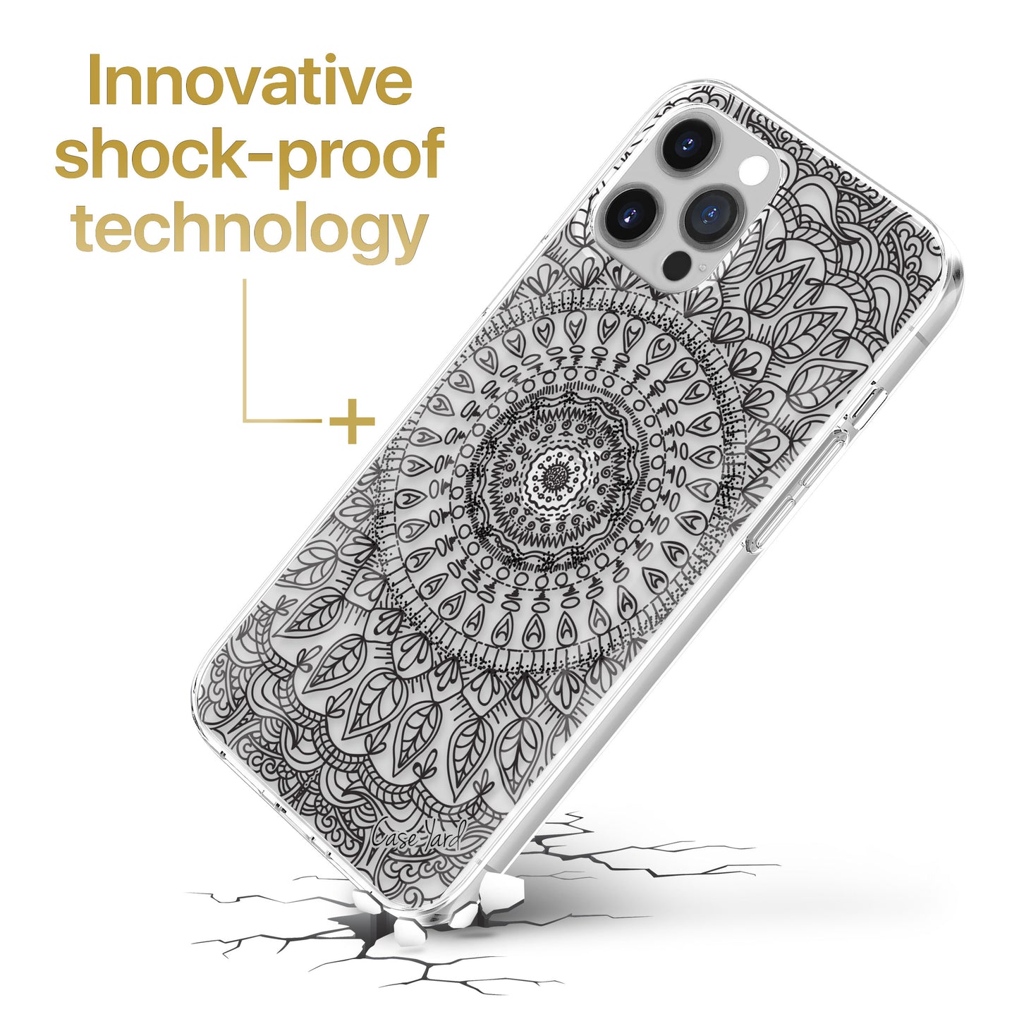 Floral Mandala TPU Clear Phone Case for iPhone & Samsung Phones