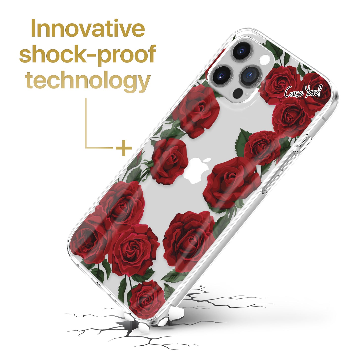 Red Roses TPU Clear Phone Case for iPhone & Samsung Phones