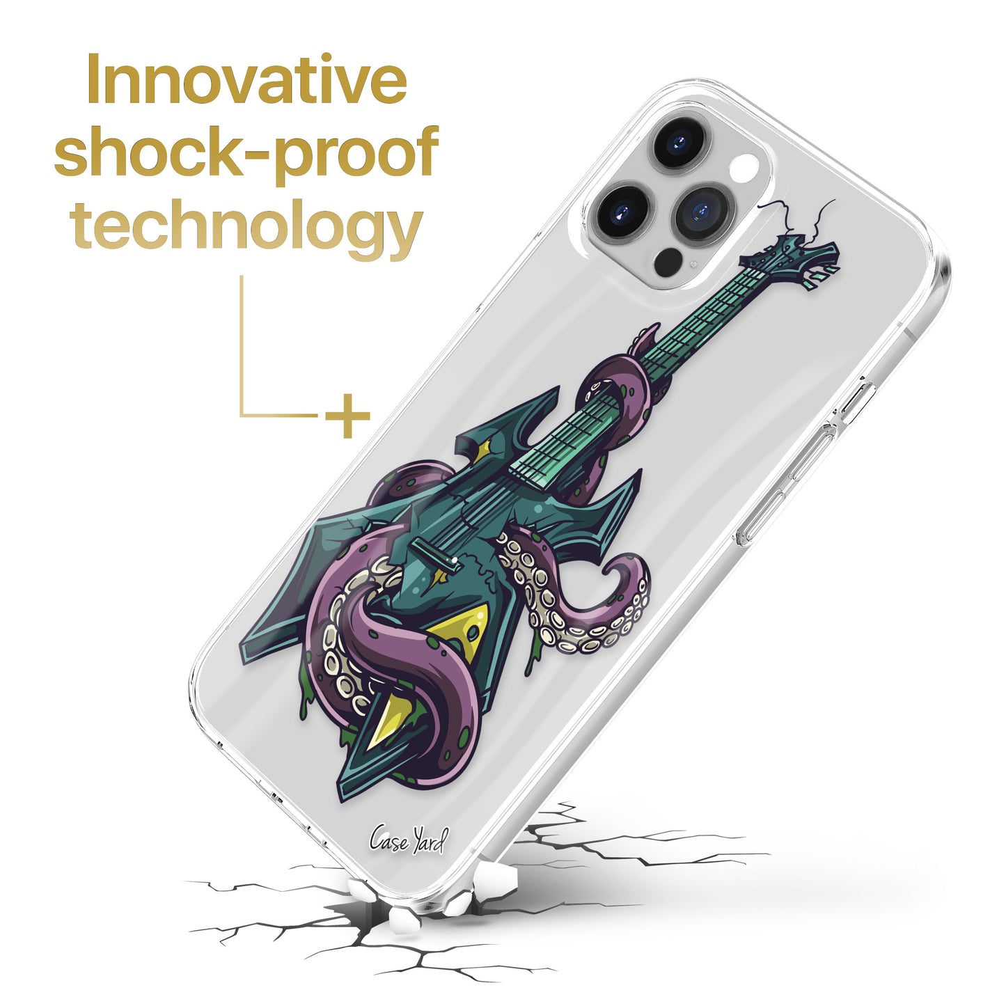 Kraken Guitar TPU Clear Phone Case for iPhone & Samsung Phones