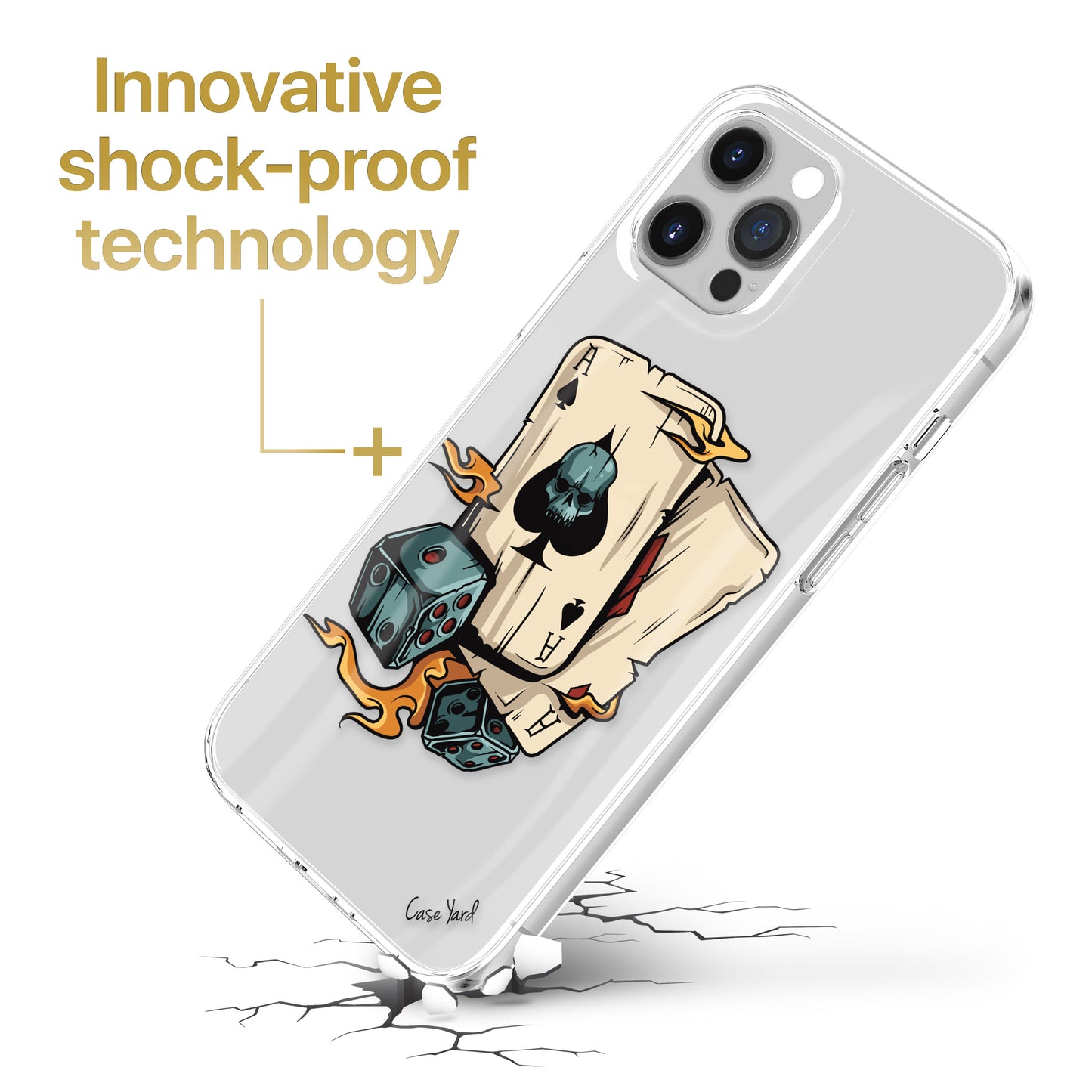 Skull Cards TPU Clear Phone Case for iPhone & Samsung Phones
