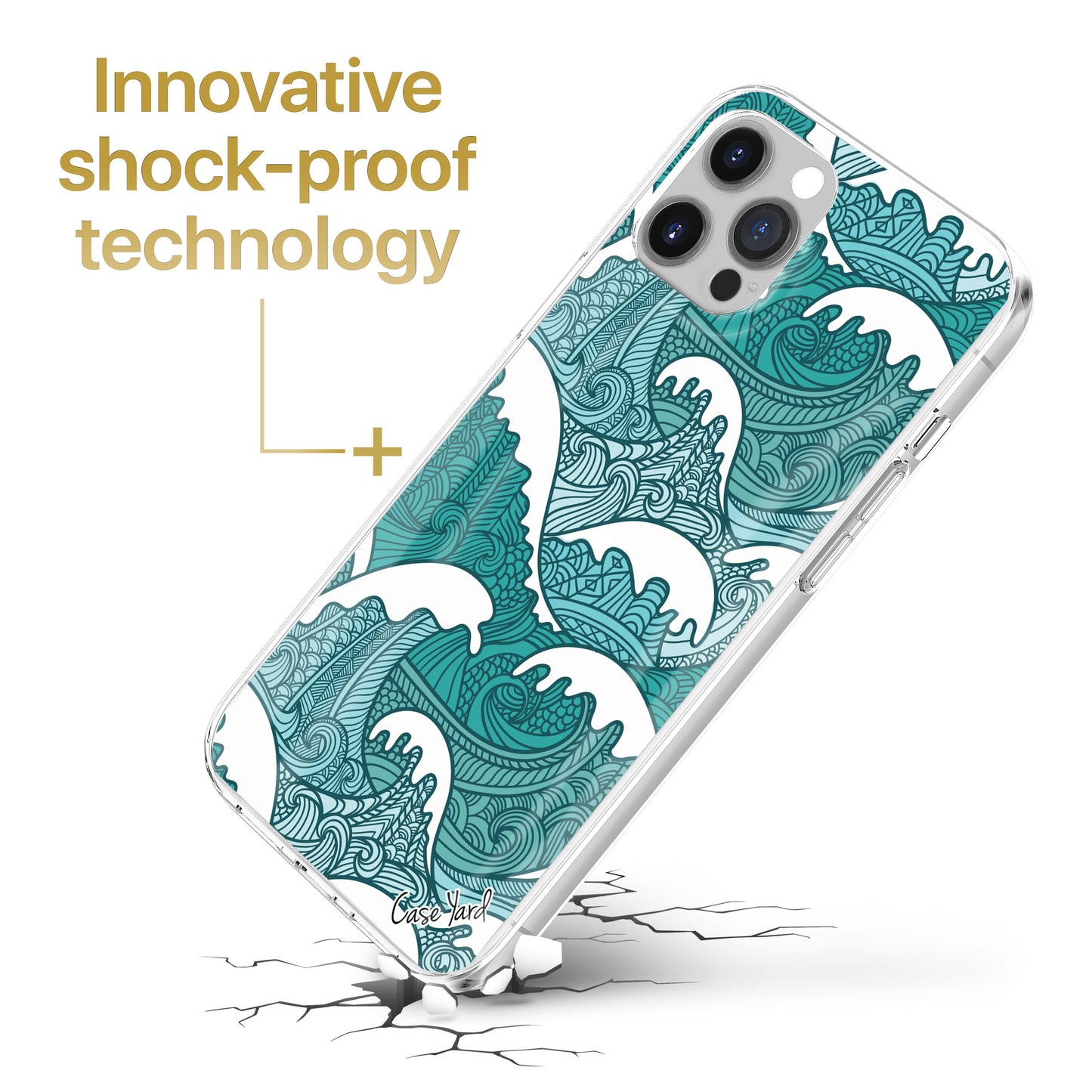 TPU Clear case with (Great Wave Pattern) Design for iPhone & Samsung Phones